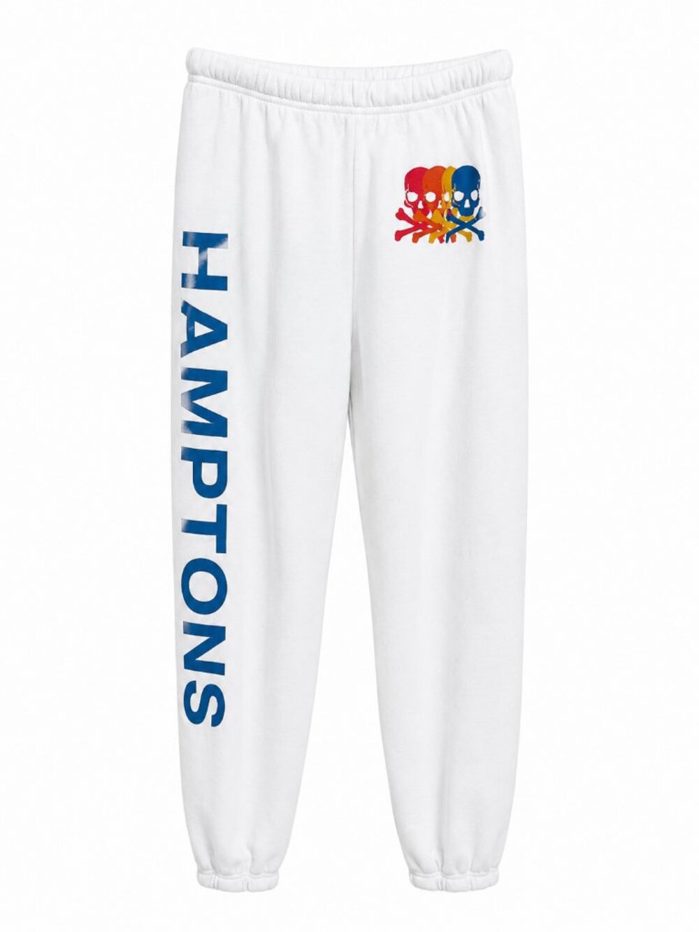 Aviator Nation White Sweatpants Small Hamptons Rainbow Skull Joggers Made USA